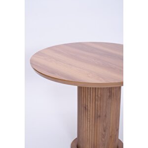 Bohem Yuvarlak Lak Panel Mutfak Masası 100cm Ceviz