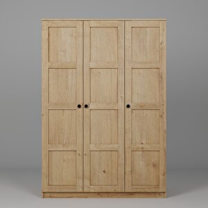Lucas 3 Kapılı Yüklük, Yorgan, Yastık Dolabı - Safir Meşe