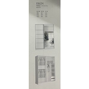 Eki̇n Sürgülü Dolap 180 Cm