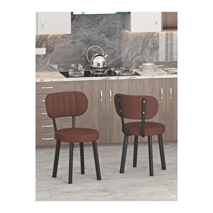 Azra 70x110cm Beyaz Mutfak Masası, Mutfak Masası Takımı, Yemek Masası, 4 Kahverengi Sandalye