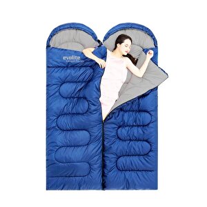 Camper Pro Sq Birleştirilebilir 2 Kişilik Uyku Tulumu Mavi