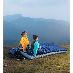 Camper Pro Sq Birleştirilebilir 2 Kişilik Uyku Tulumu Mavi