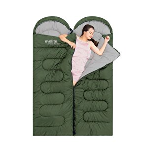 Camper Pro Sq Birleştirilebilir 2 Kişilik Uyku Tulumu Haki