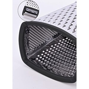 Paslanmaz Çelik Rende Silikon Tabanlı 4 Taraflı Rende  İnox 22 Cm