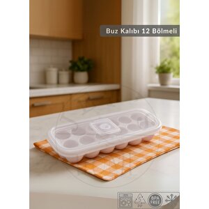 4'lü Set Buz Kalıbı 12 Bölmeli Esnek Silikon Buz Küpü Bpa Free Yuvarlak Bas Parmak Buzluk Çapı 3,5 Cm Pembe