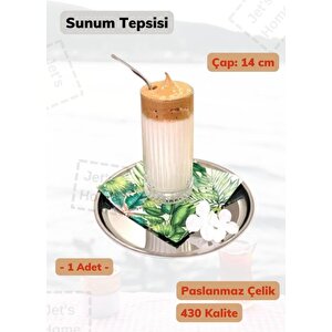 Mini Sunum Tepsisi 14 Cm Paslanmaz Çelik Servis Tepsisi