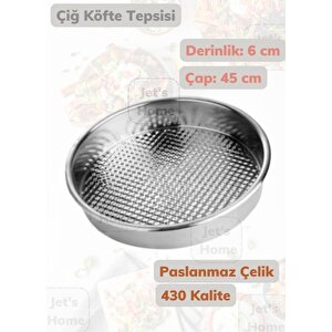 Çiğ Köfte Tepsisi 45 Cm Paslanmaz Çelik