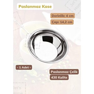Çelik Kase 14,2 Cm Paslanmaz Çelik