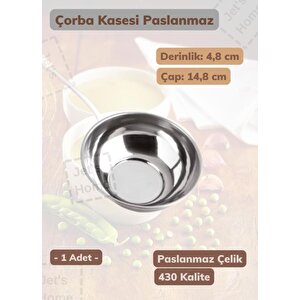 Çorba Kasesi Paslanmaz Kase Yoğurt Kasesi Küçük Boy Çelik 14,8 Cm