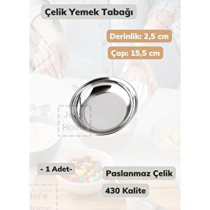 Çelik Yemek Tabağı 15,5 Cm Paslanmaz Çelik Tabak