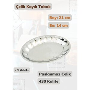 Dilimli Kayık Tabak 21 Cm No: 1 Paslanmaz Çelik Tabak