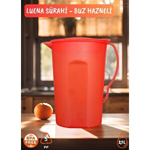 Luena Sürahi Pp-5 Kokusuz Sürahi Soğutuculu Turuncu Sürahi Bpa Free 2,1 L