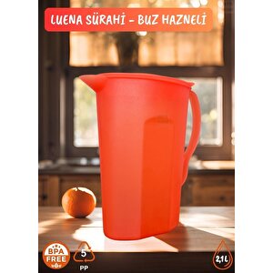 Luena Sürahi Pp-5 Kokusuz Sürahi Soğutuculu Turuncu Sürahi Bpa Free 2,1 L