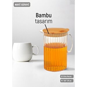 Bambu Renk Sürahi Plastik 2,1 Litre Bpa Free