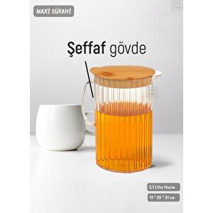 Bambu Renk Sürahi Plastik 2,1 Litre Bpa Free