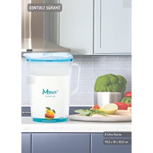 Contalı Sürahi Plastik Hava Almaz Sürahi 2 Litre Bpa Free