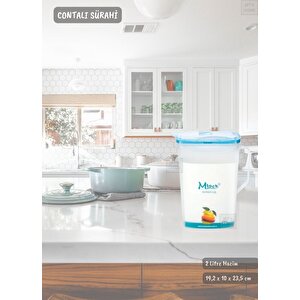 Contalı Sürahi Plastik Hava Almaz Sürahi 2 Litre Bpa Free