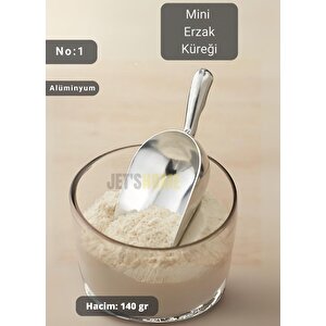 Mini Erzak Küreği Alüminyum Bakliyat Küreği Un Küreği Kuruyemiş Küreği Hacim 140 Gr No:1 18 Cm