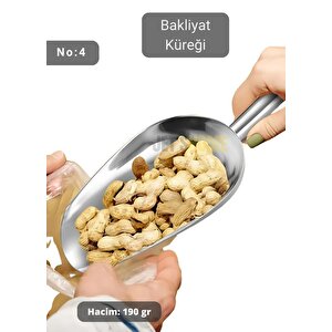 Erzak Küreği Paslanmaz Buz Küreği Çelik Bakliyat Küreği Asma Delikli Ss 201 Kürek No:4 22 Cm