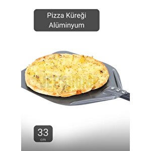 Pizza Küreği Alüminyum Lahmacun Küreği Saplı Fırın Küreği Asılabilir 33 Cm Çaplı