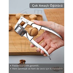 Fonksiyonel Sarımsak Öğütücü Paslanmaz Ceviz Kırıcı Dayanıklı 17 Cm