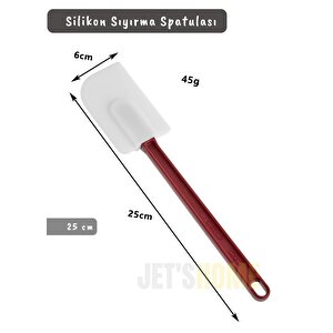 Silikon Spatula Karıştırma Spatulası Sıyırma Spatulası Isıya Dayanıklı Asma Delikli Küçük Boy 25 Cm