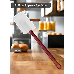 Silikon Spatula Karıştırma Spatulası Sıyırma Spatulası Isıya Dayanıklı Asma Delikli Orta Boy 36 Cm