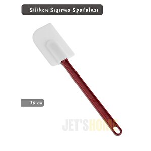 Silikon Spatula Karıştırma Spatulası Sıyırma Spatulası Isıya Dayanıklı Asma Delikli Orta Boy 36 Cm