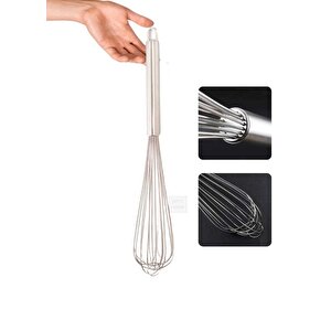 Sos Çırpma Teli Paslanmaz Yumurta Çırpıcı Çikolata Çırpıcı Krema Çırpıcı Çelik Saplı 30 Cm