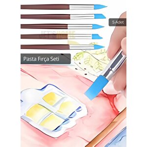 5’li Set Pasta Hazırlama Fırçası Yağlı Boya Fırçası Sulu Boya Fırçası Yüz Boyası Fırça El İşi Fırça