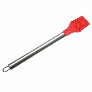 Yumurta Fırçası Mutfak Fırçası Paslanmaz Saplı Sos Fırçası Hamur Fırçası Silikon Kırmızı 31.5 Cm