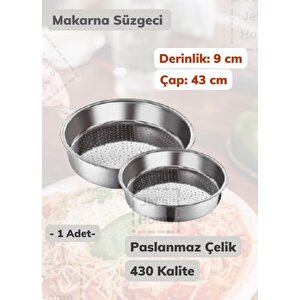 Makarna Süzgeci 43 Cm Paslanmaz Çelik Süzgeç