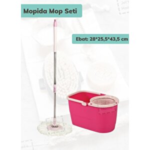 Mopida Mop Seti Temizlik Kovası Döner Başlıklı Paspas Temizlik Seti