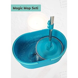 Turbo Disk Mop Seti Döner Başlıklı Temizlik Seti Temizlik Kovası