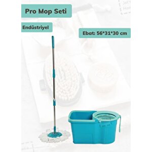 Endüstriyel Pro Mop Seti Temizlik Kovası Döner Başlıklı Paspas Jumbo Temizlik Seti