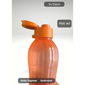 Su Şişesi Sızdırmaz Kapak Okul Matarası Bpa Free Suluk Orta Boy Kokusuz Matara Turuncu 900 Ml