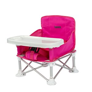Deluxe Portatif Katlanabilir Mama Sandalyesi Fuşya