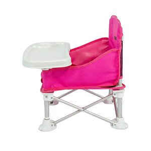 Deluxe Portatif Katlanabilir Mama Sandalyesi Fuşya