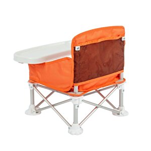 Deluxe Portatif Katlanabilir Mama Sandalyesi Turuncu