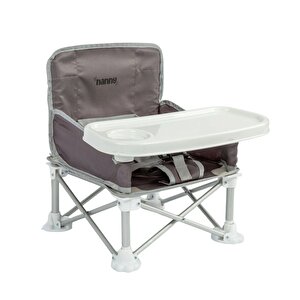 Deluxe Portatif Katlanabilir Mama Sandalyesi Koyu Gri