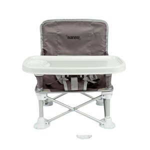 Deluxe Portatif Katlanabilir Mama Sandalyesi Koyu Gri