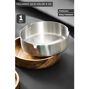 Tekli Küllük 8 Cm Paslanmaz Çelik Kül Tablası Sigara Küllüğü