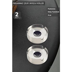 2’li Set Skoçlu Küllük 8 Cm Paslanmaz Çelik Kül Tablası Sigara Küllüğü