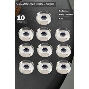 10’lu Set Skoçlu Küllük 8 Cm Paslanmaz Çelik Kül Tablası Sigara Küllüğü