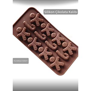 Kurabiye Adam Desen Çikolata Kalıbı Bpa Free Buz Kalıbı Silikon Tatlı Kalıbı yapışmaz kalıp