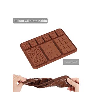 Karışık Tablet Desen Çikolata Kalıbı Bpa Free Buz Kalıbı Silikon Tatlı Kalıbı yapışmaz kalıp