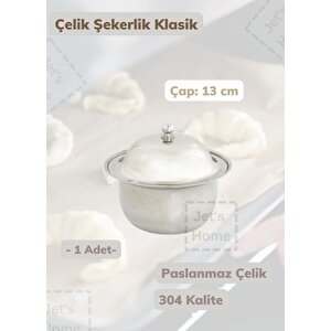 Klasik Şekerlik 13 Cm Paslanmaz Çelik Şekerlik 304
