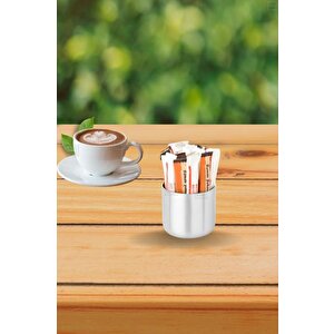 6’ Lı Set Şeker Kabı Paslanmaz Stick Şekerlik Çelik İnox 7 Cm