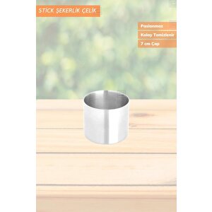 Şeker Kabı Paslanmaz Stick Şekerlik Çelik 7 Cm