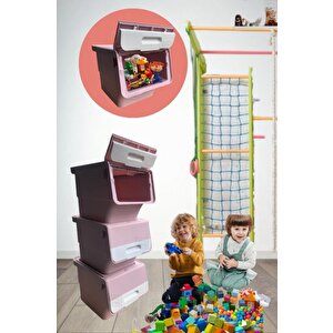 2’li Tekerlekli Organizer Bpa Free Erzak Kutusu Sebzelik Soğanlık Oyuncaklık Pembe 24 Lt